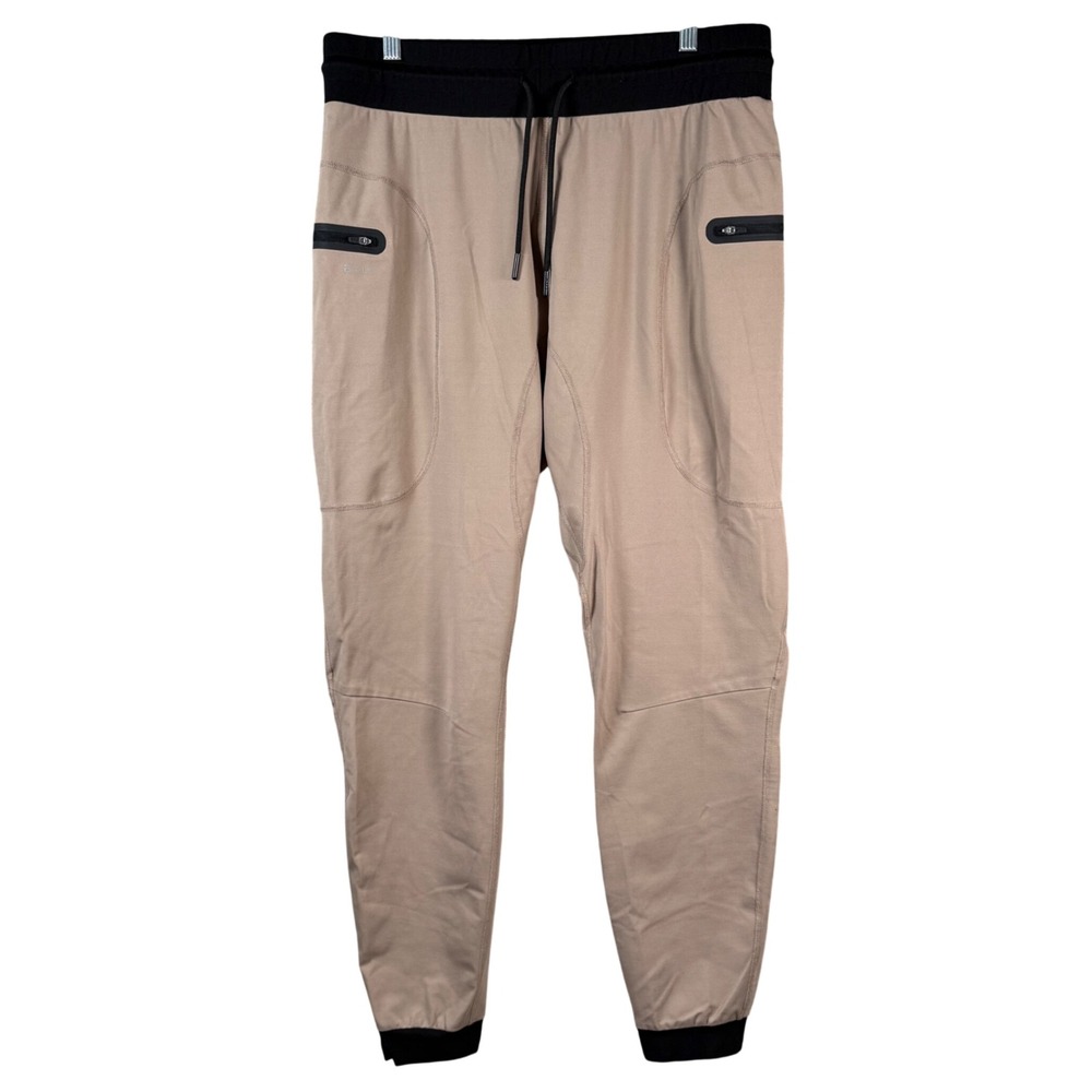 BYLT Jogger Premium Mens XL Tan Zipper Pockets Tapered Athletic Pants Tech‎